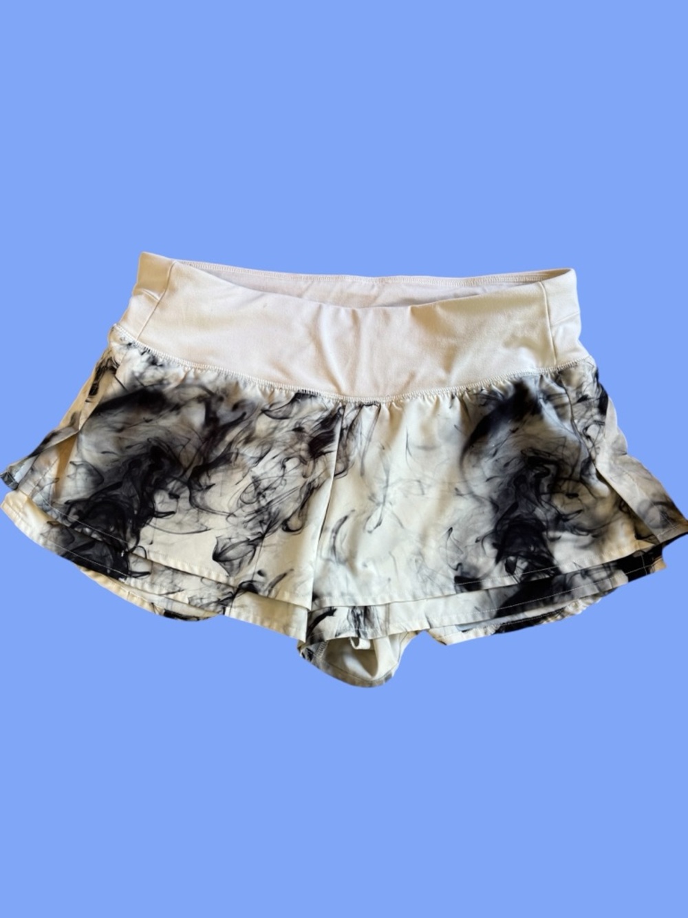 CALIA by Carrie Underwood White and Black Tie-Dye Athletic Skort Shorts
